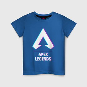 Детская футболка хлопок с принтом Apex Legends в стиле glitch и баги графики в Екатеринбурге, 100% хлопок | круглый вырез горловины, полуприлегающий силуэт, длина до линии бедер | Тематика изображения на принте: 