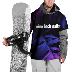 Накидка на куртку 3D с принтом Nine Inch Nails neon monstera в Екатеринбурге, 100% полиэстер |  | 