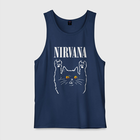 Мужская майка хлопок с принтом Nirvana rock cat в Екатеринбурге, 100% хлопок |  | 