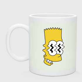 Кружка керамическая с принтом Bart Simpson   glitch в Белгороде, керамика | объем — 330 мл, диаметр — 80 мм. Принт наносится на бока кружки, можно сделать два разных изображения | Тематика изображения на принте: 