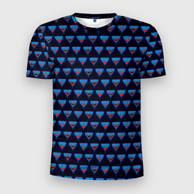 Мужская футболка 3D Slim с принтом Poppy Playtime   Huggy Wuggy Pattern   без логотипа в Екатеринбурге, 100% полиэстер с улучшенными характеристиками | приталенный силуэт, круглая горловина, широкие плечи, сужается к линии бедра | 