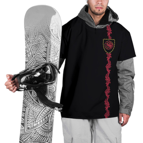 Накидка на куртку 3D с принтом Дом Дракона Герб Таргариенов с орнаментов в Рязани, 100% полиэстер |  | 