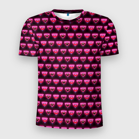 Мужская футболка 3D Slim с принтом Poppy Playtime   Kissy Missy Pattern   Huggy Wuggy   без логотипа в Екатеринбурге, 100% полиэстер с улучшенными характеристиками | приталенный силуэт, круглая горловина, широкие плечи, сужается к линии бедра | 