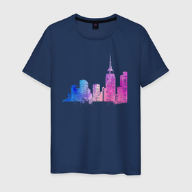 Мужская футболка хлопок с принтом Город мечты , 100% хлопок | прямой крой, круглый вырез горловины, длина до линии бедер, слегка спущенное плечо. | 