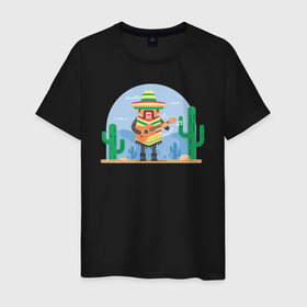 Мужская футболка хлопок с принтом Мексикано мучачос в Кировске, 100% хлопок | прямой крой, круглый вырез горловины, длина до линии бедер, слегка спущенное плечо. | 