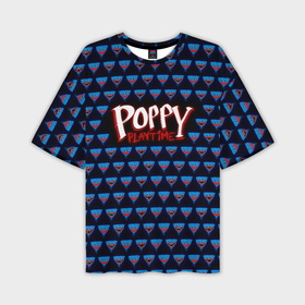 Мужская футболка oversize 3D с принтом Poppy Playtime   Huggy Wuggy Pattern ,  |  | Тематика изображения на принте: 