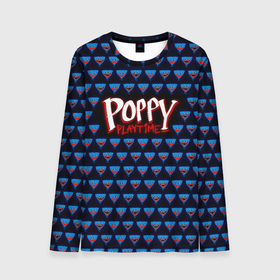 Мужской лонгслив 3D с принтом Poppy Playtime   Huggy Wuggy Pattern в Петрозаводске, 100% полиэстер | длинные рукава, круглый вырез горловины, полуприлегающий силуэт | Тематика изображения на принте: 