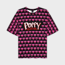 Мужская футболка oversize 3D с принтом Poppy Playtime   Kissy Missy Pattern   Huggy Wuggy ,  |  | Тематика изображения на принте: 