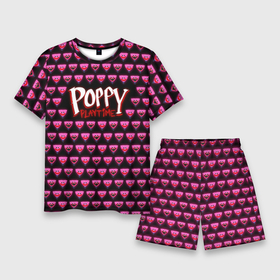 Мужской костюм с шортами 3D с принтом Poppy Playtime   Kissy Missy Pattern   Huggy Wuggy ,  |  | Тематика изображения на принте: 