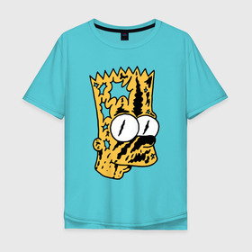Мужская футболка хлопок Oversize с принтом Потрёпанный чумазый Барт Симпсон в Кировске, 100% хлопок | свободный крой, круглый ворот, “спинка” длиннее передней части | 