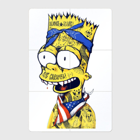 Магнитный плакат 2Х3 с принтом Барт Симпсон в татуировках   Hype в Курске, Полимерный материал с магнитным слоем | 6 деталей размером 9*9 см | 