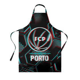 Фартук 3D с принтом Porto FC в стиле glitch на темном фоне в городе Новоалтайск, 100% полиэстер | общий размер — 65 х 85 см, ширина нагрудника — 26 см, горловина — 53 см, длина завязок — 54 см, общий обхват в поясе — 173 см. Принт на завязках и на горловине наносится с двух сторон, на основной части фартука — только с внешней стороны | 
