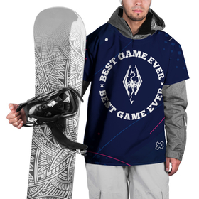 Накидка на куртку 3D с принтом Символ Skyrim и надпись best game ever в Петрозаводске, 100% полиэстер |  | 