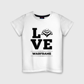 Детская футболка хлопок с принтом Warframe love classic в Санкт-Петербурге, 100% хлопок | круглый вырез горловины, полуприлегающий силуэт, длина до линии бедер | 