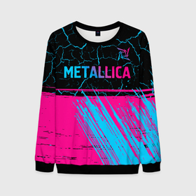 Мужской свитшот 3D с принтом Metallica   neon gradient: символ сверху в Курске, 100% полиэстер с мягким внутренним слоем | круглый вырез горловины, мягкая резинка на манжетах и поясе, свободная посадка по фигуре | 