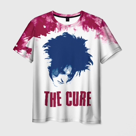 Мужская футболка 3D с принтом Роберт Смит The Cure , 100% полиэфир | прямой крой, круглый вырез горловины, длина до линии бедер | 