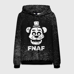Мужская толстовка 3D с принтом FNAF с потертостями на темном фоне в городе Новоалтайск, 100% полиэстер | двухслойный капюшон со шнурком для регулировки, мягкие манжеты на рукавах и по низу толстовки, спереди карман-кенгуру с мягким внутренним слоем. | Тематика изображения на принте: 