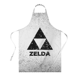 Фартук 3D с принтом Zelda с потертостями на светлом фоне в городе Новоалтайск, 100% полиэстер | общий размер — 65 х 85 см, ширина нагрудника — 26 см, горловина — 53 см, длина завязок — 54 см, общий обхват в поясе — 173 см. Принт на завязках и на горловине наносится с двух сторон, на основной части фартука — только с внешней стороны | 