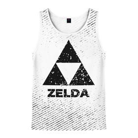 Мужская майка 3D с принтом Zelda с потертостями на светлом фоне в городе Новоалтайск, 100% полиэстер | круглая горловина, приталенный силуэт, длина до линии бедра. Пройма и горловина окантованы тонкой бейкой | 