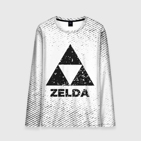 Мужской лонгслив 3D с принтом Zelda с потертостями на светлом фоне в городе Новоалтайск, 100% полиэстер | длинные рукава, круглый вырез горловины, полуприлегающий силуэт | 