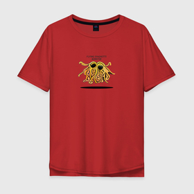Мужская футболка хлопок Oversize с принтом Flying Spaghetti Monster  Макаронный монстр , 100% хлопок | свободный крой, круглый ворот, “спинка” длиннее передней части | 