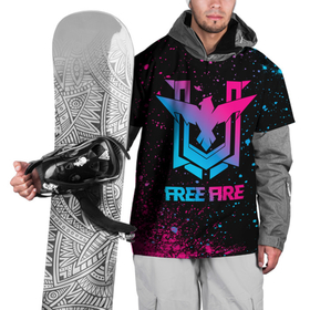 Накидка на куртку 3D с принтом Free Fire   neon gradient в Кировске, 100% полиэстер |  | 