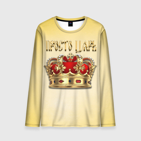 Мужской лонгслив 3D с принтом Просто Царь   золотая корона в Кировске, 100% полиэстер | длинные рукава, круглый вырез горловины, полуприлегающий силуэт | Тематика изображения на принте: 