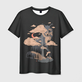 Мужская футболка 3D с принтом Дух природы   Лиса в Курске, 100% полиэфир | прямой крой, круглый вырез горловины, длина до линии бедер | Тематика изображения на принте: 