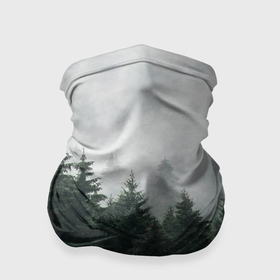 Бандана-труба 3D с принтом Туманный хвойный лес в Тюмени, 100% полиэстер, ткань с особыми свойствами — Activecool | плотность 150‒180 г/м2; хорошо тянется, но сохраняет форму | 