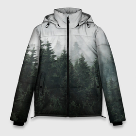 Мужская зимняя куртка 3D с принтом Туманный хвойный лес , верх — 100% полиэстер; подкладка — 100% полиэстер; утеплитель — 100% полиэстер | длина ниже бедра, свободный силуэт Оверсайз. Есть воротник-стойка, отстегивающийся капюшон и ветрозащитная планка. 

Боковые карманы с листочкой на кнопках и внутренний карман на молнии. | 