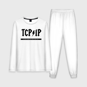 Мужская пижама с лонгсливом хлопок с принтом TCP IP Connecting people since 1972 в Тюмени,  |  | Тематика изображения на принте: 