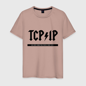 Мужская футболка хлопок с принтом TCP IP Connecting people since 1972 , 100% хлопок | прямой крой, круглый вырез горловины, длина до линии бедер, слегка спущенное плечо. | 