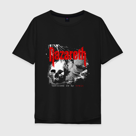 Мужская футболка хлопок Oversize с принтом NAZARETH rock , 100% хлопок | свободный крой, круглый ворот, “спинка” длиннее передней части | 