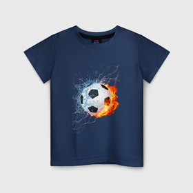 Детская футболка хлопок с принтом Футбол   противостояние стихий в Белгороде, 100% хлопок | круглый вырез горловины, полуприлегающий силуэт, длина до линии бедер | Тематика изображения на принте: 