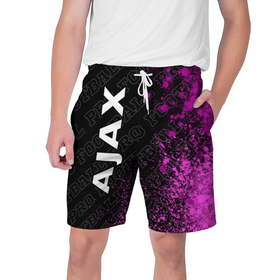 Мужские шорты 3D с принтом Ajax pro football: по вертикали в Кировске,  полиэстер 100% | прямой крой, два кармана без застежек по бокам. Мягкая трикотажная резинка на поясе, внутри которой широкие завязки. Длина чуть выше колен | 