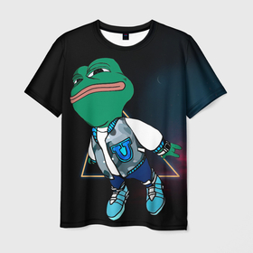 Мужская футболка 3D с принтом Pepe Frog | Fly в Петрозаводске, 100% полиэфир | прямой крой, круглый вырез горловины, длина до линии бедер | 