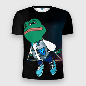 Мужская футболка 3D Slim с принтом Pepe Frog | Fly в Тюмени, 100% полиэстер с улучшенными характеристиками | приталенный силуэт, круглая горловина, широкие плечи, сужается к линии бедра | Тематика изображения на принте: 