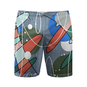 Мужские шорты спортивные с принтом Яркий праздничный абстрактный узор в Санкт-Петербурге,  |  | 