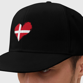Кепка снепбек с прямым козырьком с принтом Сердце   Дания в Тюмени, хлопок 100% |  | 