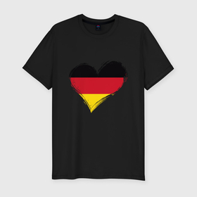 Мужская футболка хлопок Slim с принтом Сердце   Германия в Кировске, 92% хлопок, 8% лайкра | приталенный силуэт, круглый вырез ворота, длина до линии бедра, короткий рукав | 