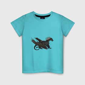 Детская футболка хлопок с принтом Шипастый дракон в Курске, 100% хлопок | круглый вырез горловины, полуприлегающий силуэт, длина до линии бедер | Тематика изображения на принте: 