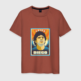 Мужская футболка хлопок с принтом Adios Diego в Кировске, 100% хлопок | прямой крой, круглый вырез горловины, длина до линии бедер, слегка спущенное плечо. | Тематика изображения на принте: 