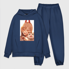 Мужской костюм хлопок OVERSIZE с принтом Паэур с котиком   Человек бензопила в Рязани,  |  | 