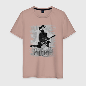 Мужская футболка хлопок с принтом Punk rocker в Белгороде, 100% хлопок | прямой крой, круглый вырез горловины, длина до линии бедер, слегка спущенное плечо. | Тематика изображения на принте: 