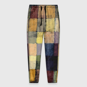 Мужские брюки 3D с принтом Древний звук картина Пауль Клее, 1925 в Петрозаводске, 100% полиэстер | манжеты по низу, эластичный пояс регулируется шнурком, по бокам два кармана без застежек, внутренняя часть кармана из мелкой сетки | 