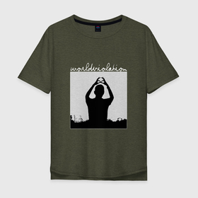 Мужская футболка хлопок Oversize с принтом World Violation Tour Depeche Mode в Санкт-Петербурге, 100% хлопок | свободный крой, круглый ворот, “спинка” длиннее передней части | 