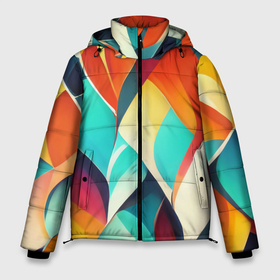 Мужская зимняя куртка 3D с принтом Красивые многоцветные узоры в Новосибирске, верх — 100% полиэстер; подкладка — 100% полиэстер; утеплитель — 100% полиэстер | длина ниже бедра, свободный силуэт Оверсайз. Есть воротник-стойка, отстегивающийся капюшон и ветрозащитная планка. 

Боковые карманы с листочкой на кнопках и внутренний карман на молнии. | 