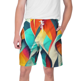 Мужские шорты 3D с принтом Красивые многоцветные узоры в Кировске,  полиэстер 100% | прямой крой, два кармана без застежек по бокам. Мягкая трикотажная резинка на поясе, внутри которой широкие завязки. Длина чуть выше колен | 