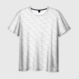 Мужская футболка 3D с принтом Little Ghosts on white в Санкт-Петербурге, 100% полиэфир | прямой крой, круглый вырез горловины, длина до линии бедер | 