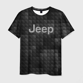 Мужская футболка 3D с принтом jeep    абстракция кубики в Курске, 100% полиэфир | прямой крой, круглый вырез горловины, длина до линии бедер | 